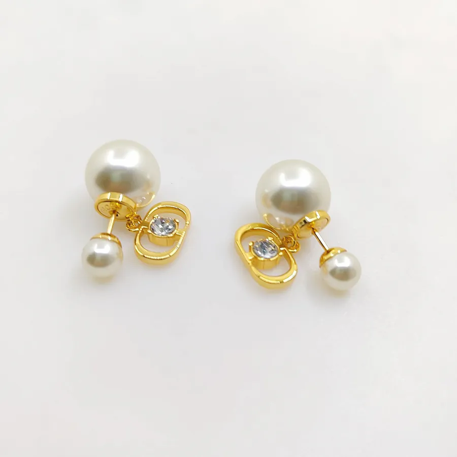 D*or New White Diamond CD Size Pearl Earrings