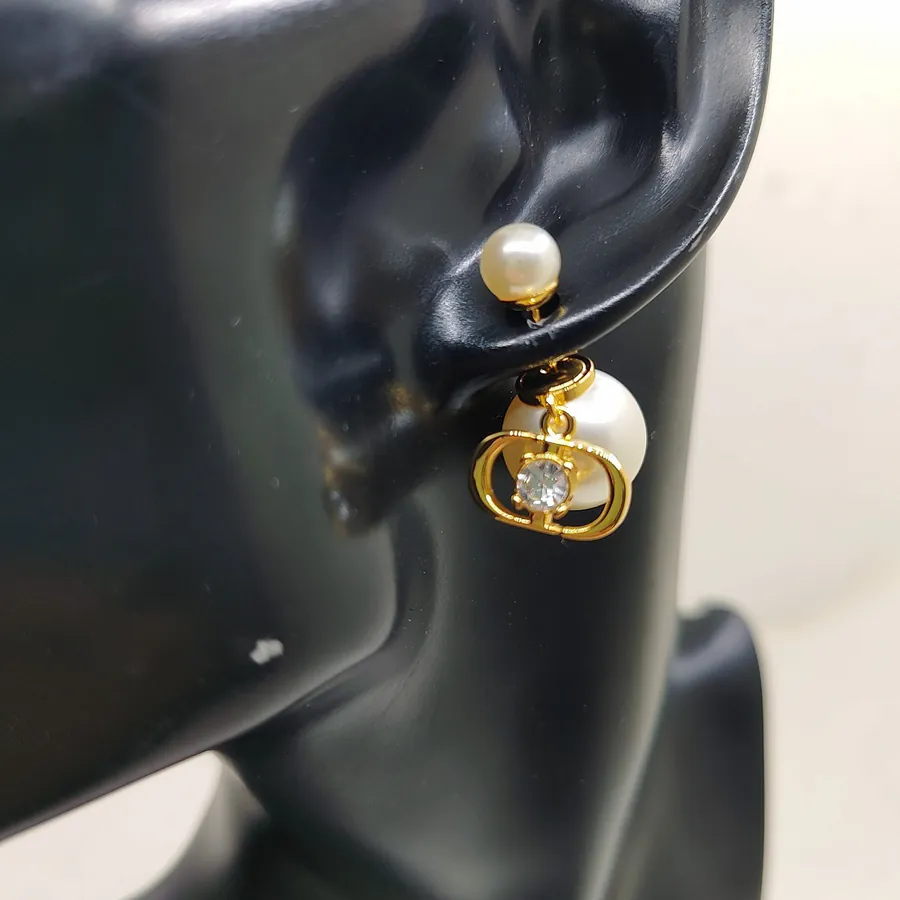 D*or New White Diamond CD Size Pearl Earrings