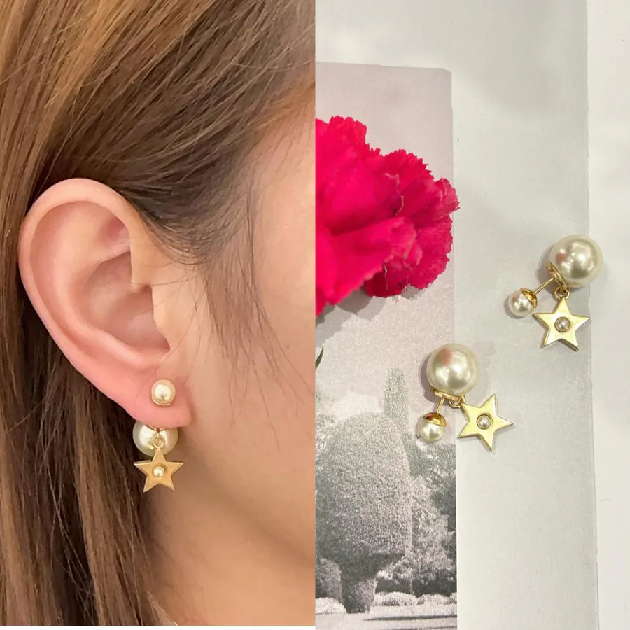 D!or 25 Star shaped Pearl Earrings