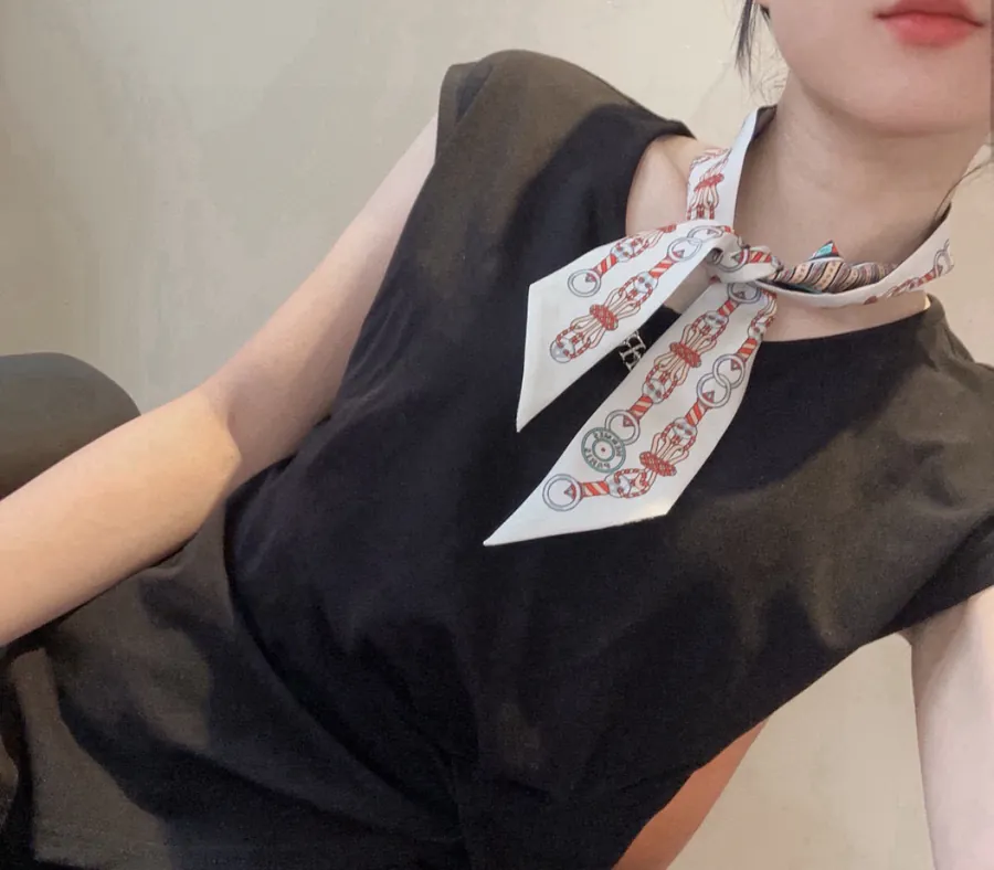 H Home New Silk Scarf with Flower Ring, 100% Heavyweight Silk Twill