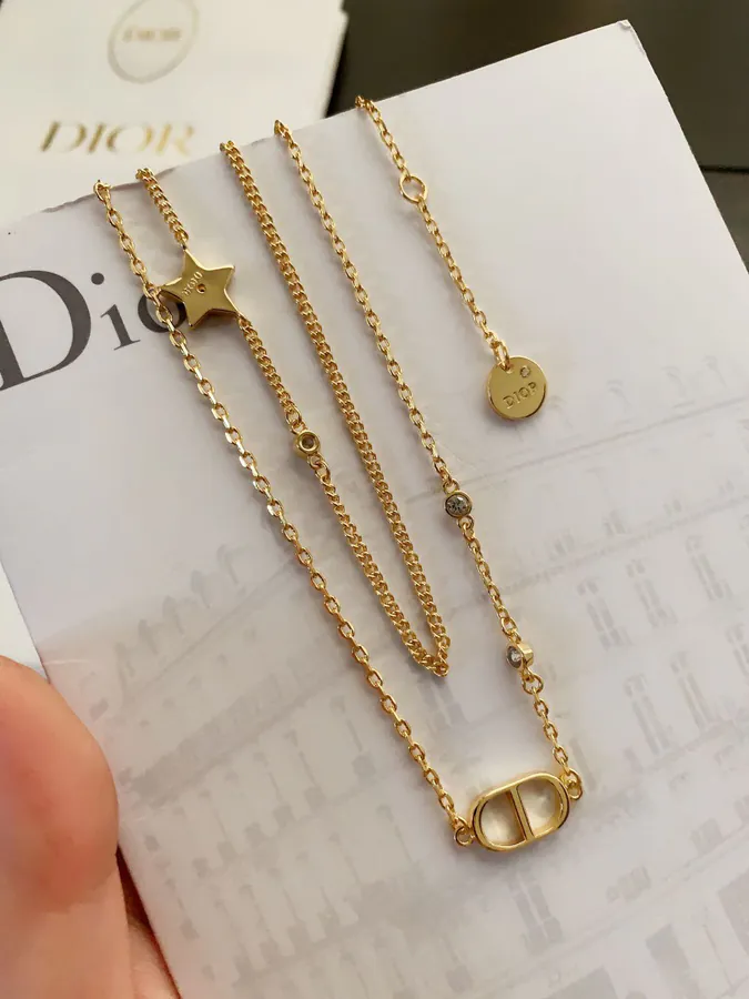 P55 D*or New Star CD Double Chain Necklace