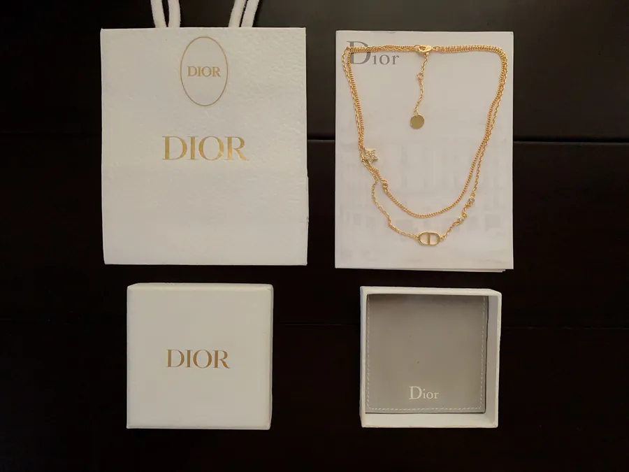 P55 D*or New Star CD Double Chain Necklace