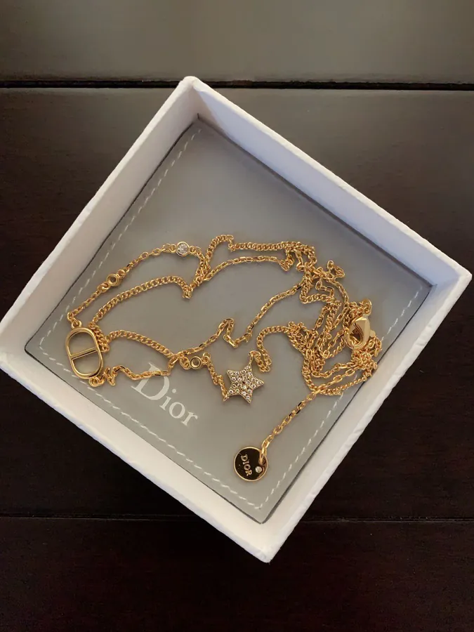 P55 D*or New Star CD Double Chain Necklace