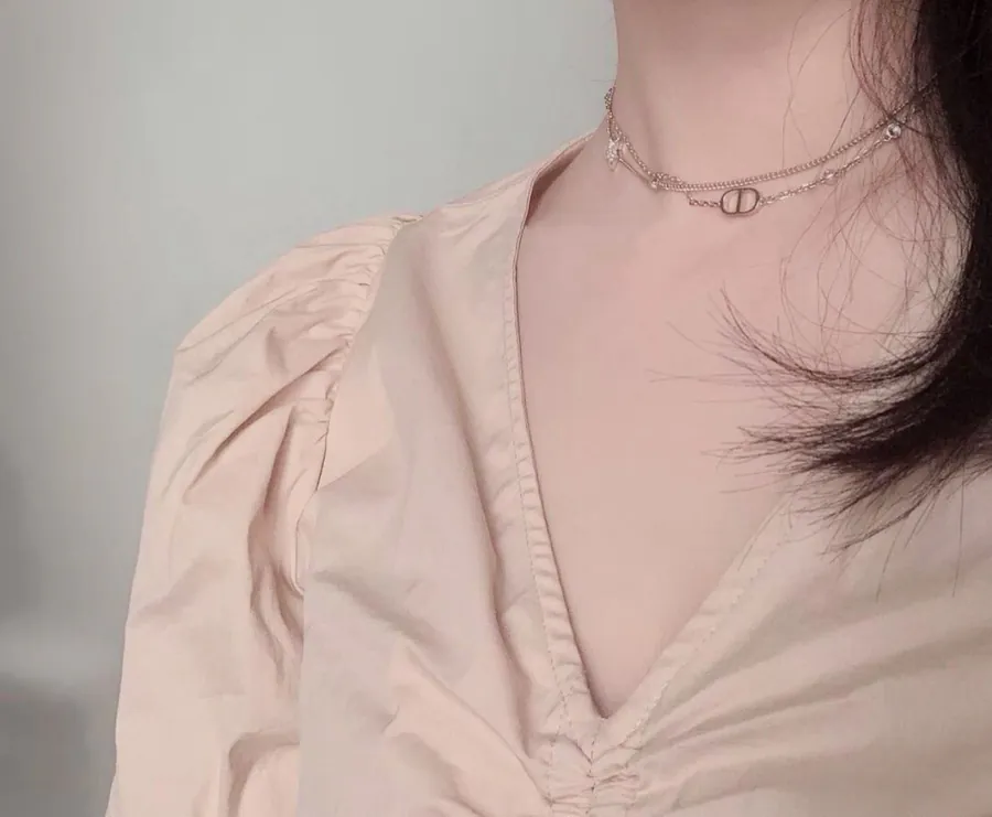 P55 D*or New Star CD Double Chain Necklace
