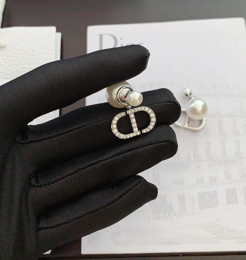 P50 D*OR Latest Silver Full Diamond CD Earrings
