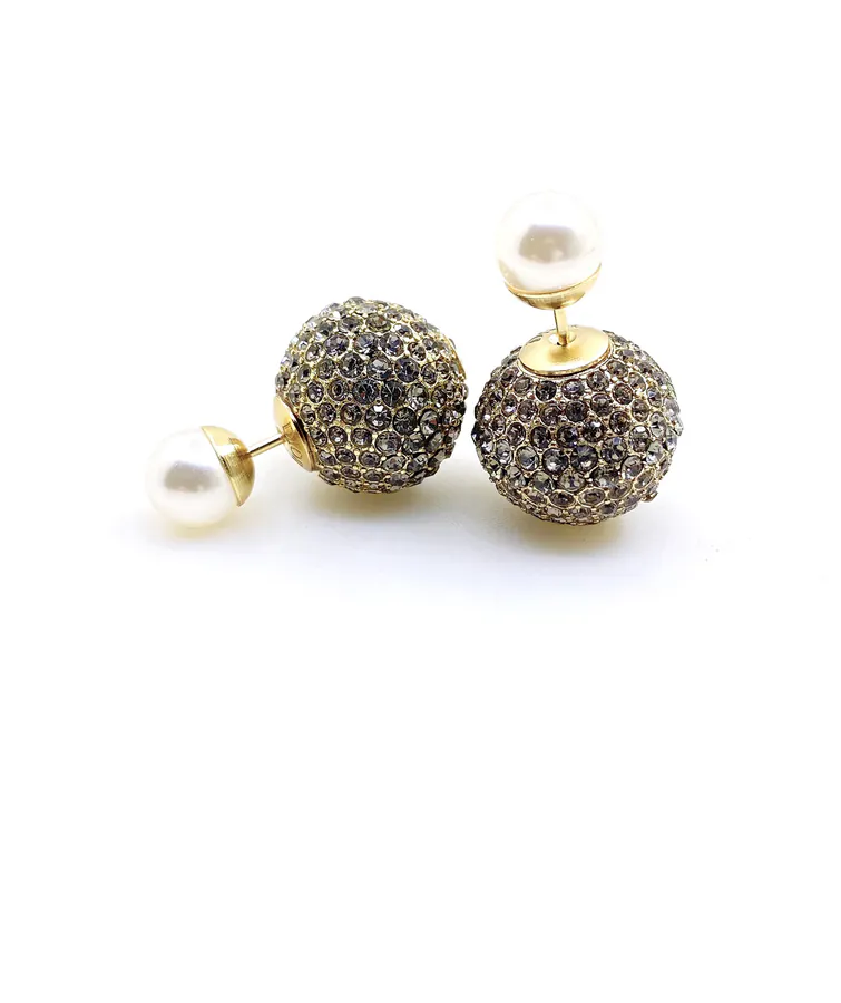 P60 D*or Latest Grey Diamond Stud Earrings