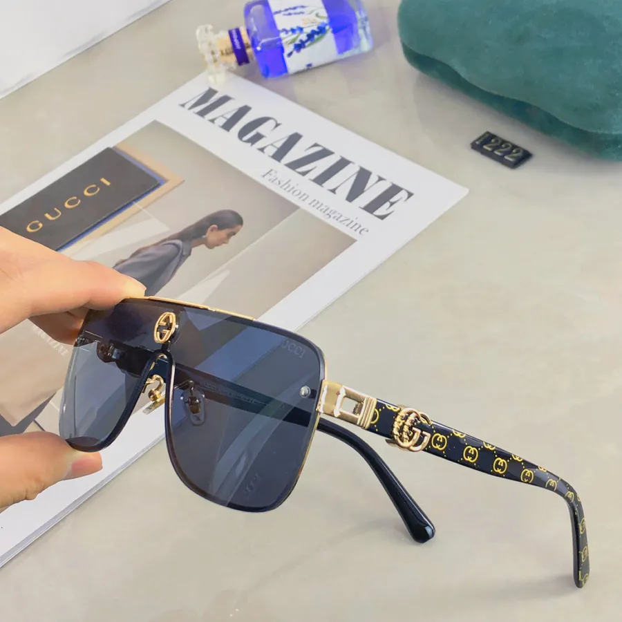 Gucc* New One Piece Sunglasses Fashionable European Style Metal Frame