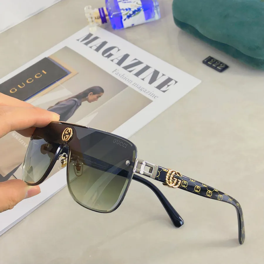 Gucc* New One Piece Sunglasses Fashionable European Style Metal Frame