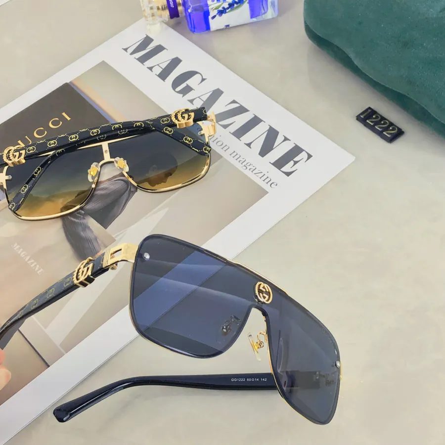 Gucc* New One Piece Sunglasses Fashionable European Style Metal Frame