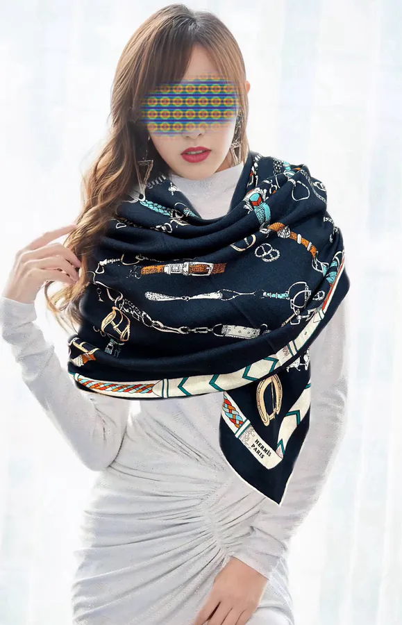 Ames P205 Luxury Scarf Double Sided Color Premium Craftsmanship