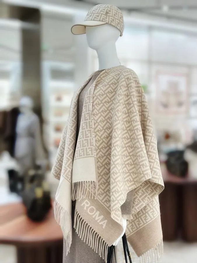 Roma Embroidered Wool Blend Poncho