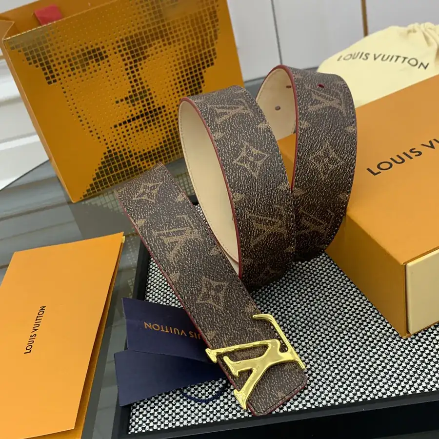 Pharrell Williams New Steamer Monogram Canvas Belt with LV Initiales
