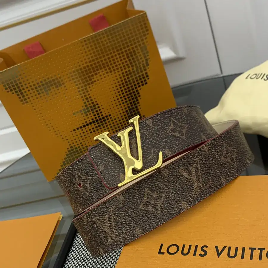 Pharrell Williams New Steamer Monogram Canvas Belt with LV Initiales