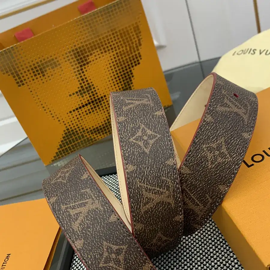 Pharrell Williams New Steamer Monogram Canvas Belt with LV Initiales