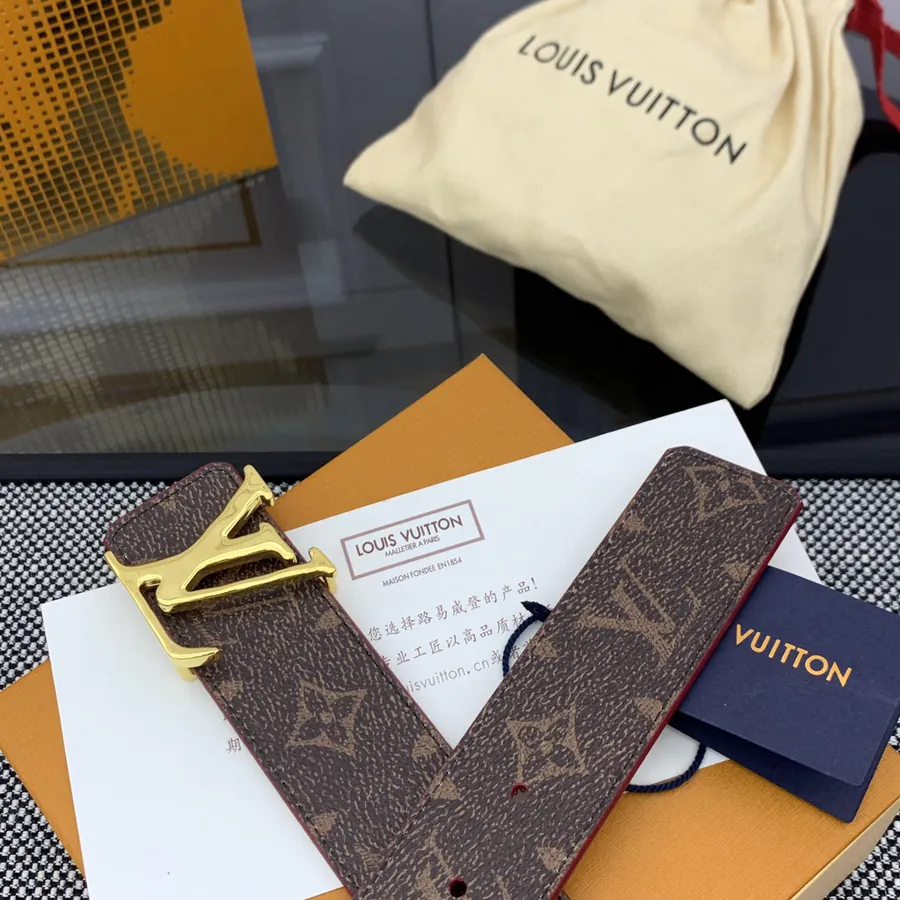 Pharrell Williams New Steamer Monogram Canvas Belt with LV Initiales