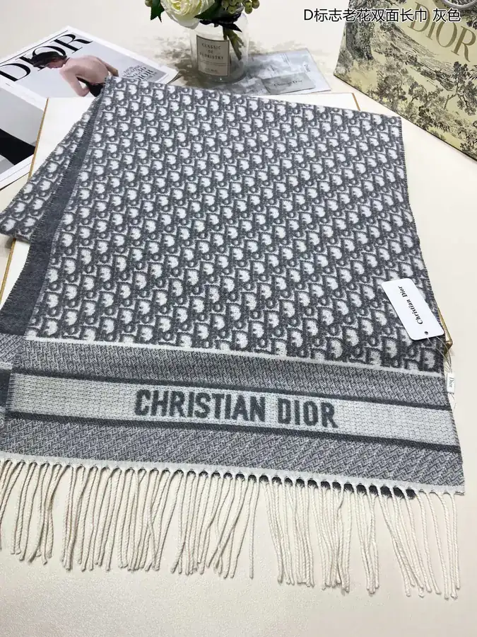 D Logo Monogram Double sided Scarf