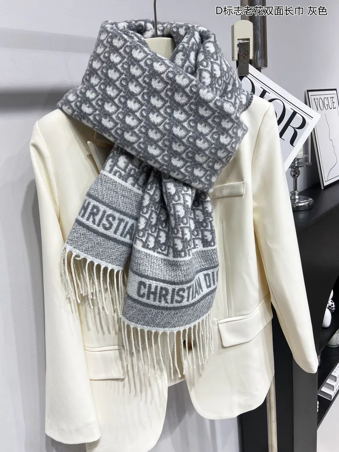 D Logo Monogram Double sided Scarf