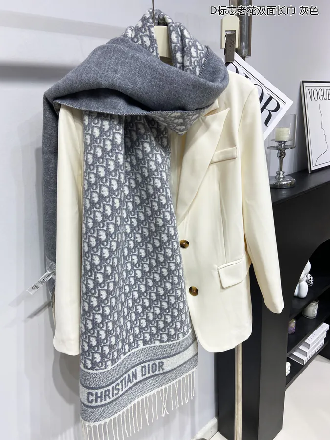 D Logo Monogram Double sided Scarf