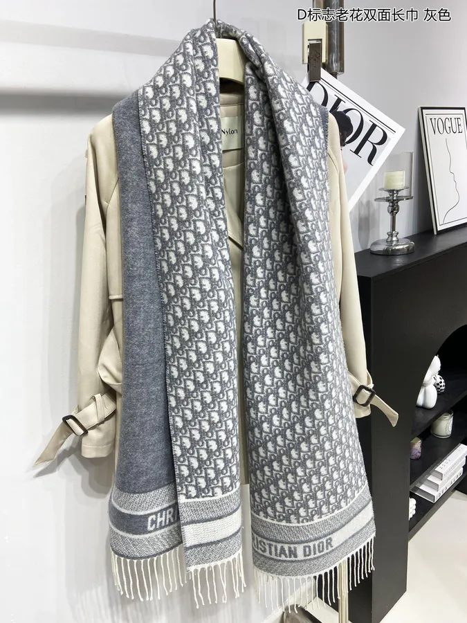 D Logo Monogram Double sided Scarf