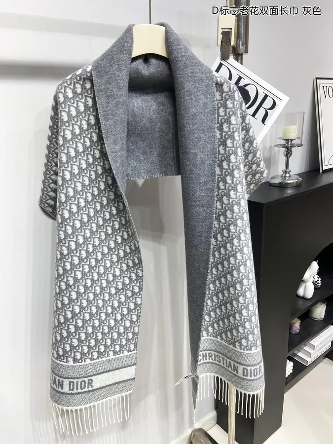 D Logo Monogram Double sided Scarf