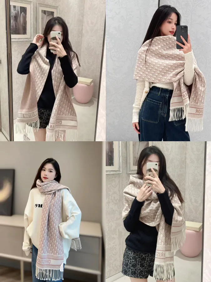 D Logo Monogram Double Sided Scarf