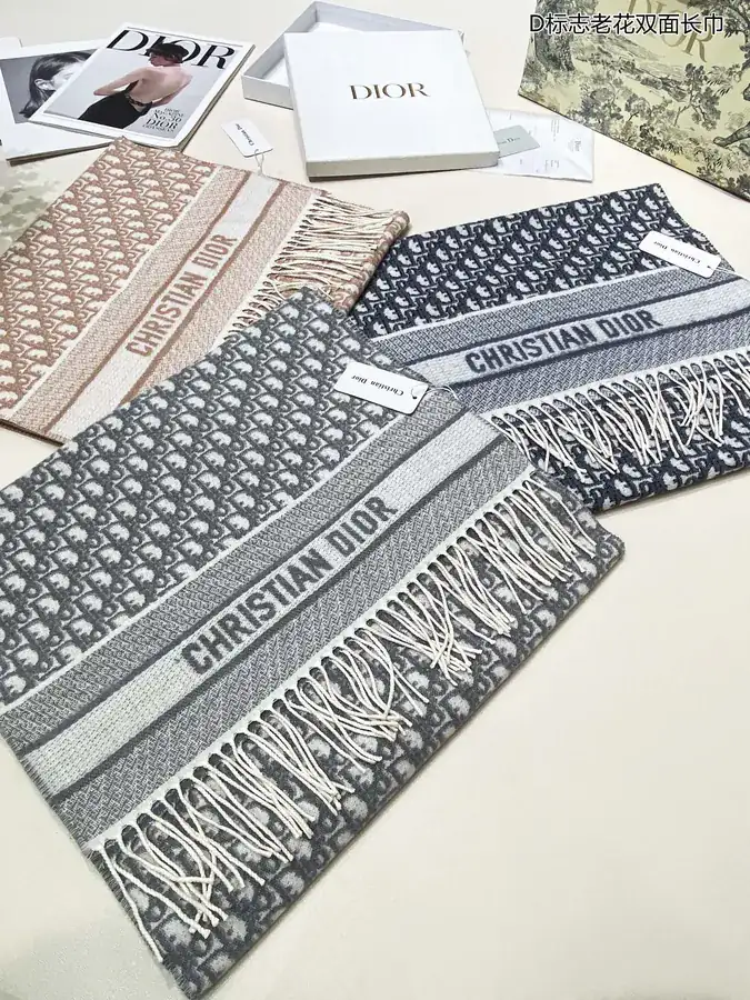 D Logo Monogram Double sided Shawl