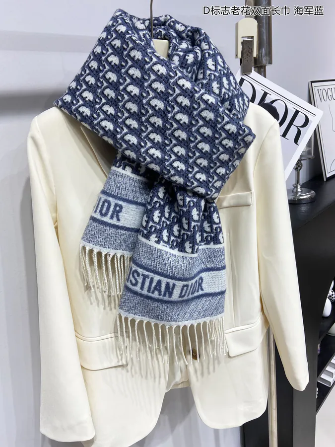 D Logo Monogram Double sided Shawl