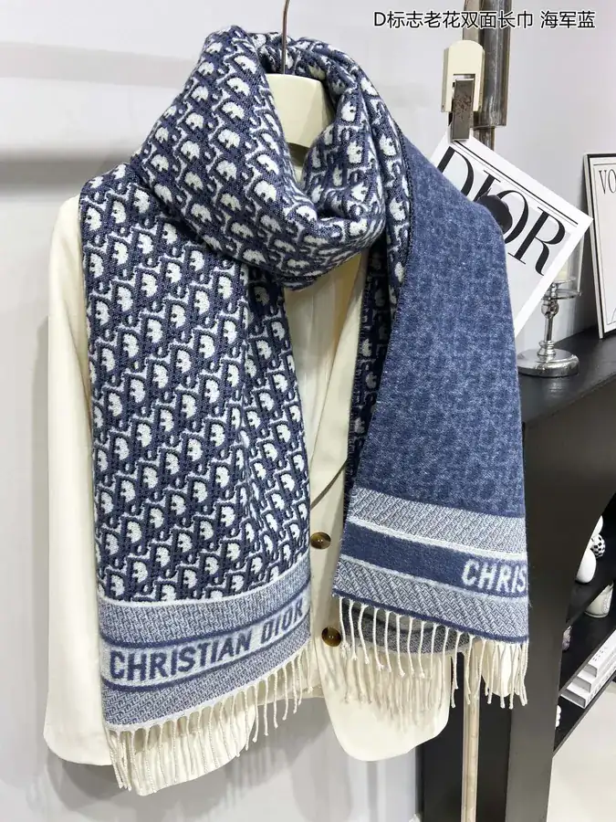 D Logo Monogram Double sided Shawl