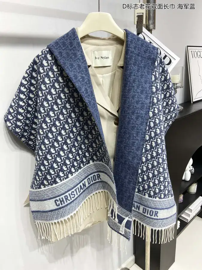 D Logo Monogram Double sided Shawl