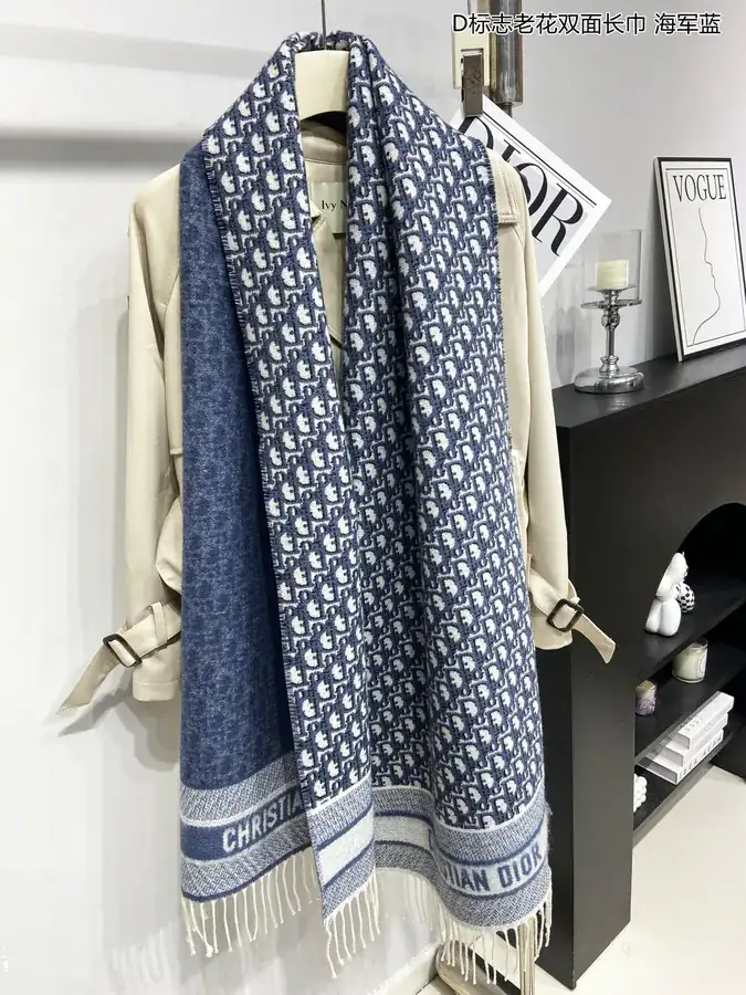 D Logo Monogram Double sided Shawl