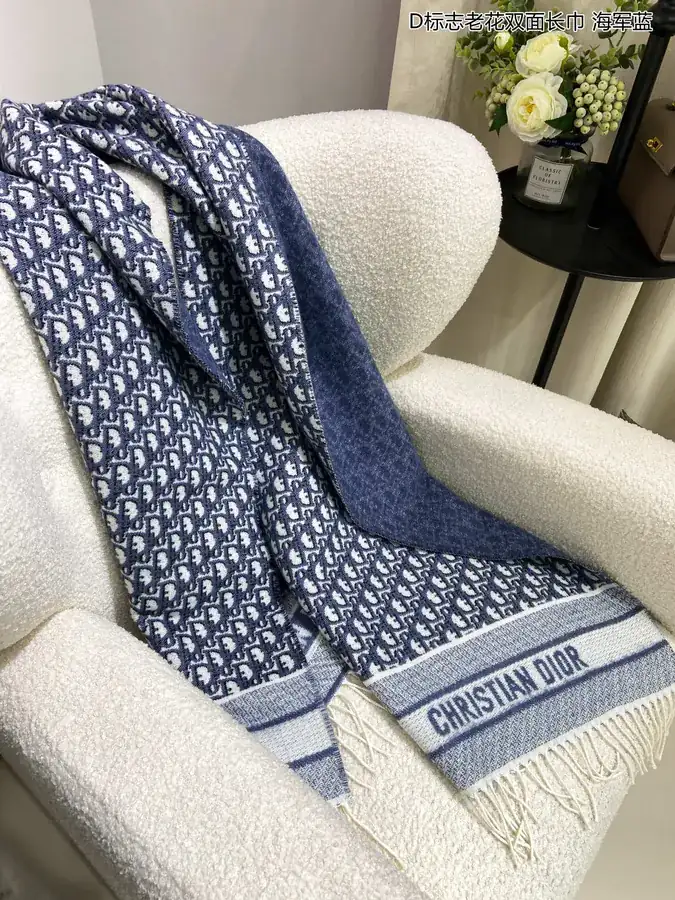 D Logo Monogram Double sided Shawl