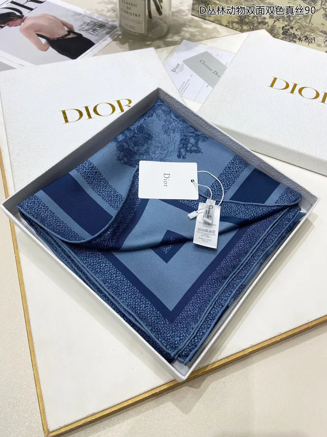 D Jungle Animal Double Sided Silk Scarf