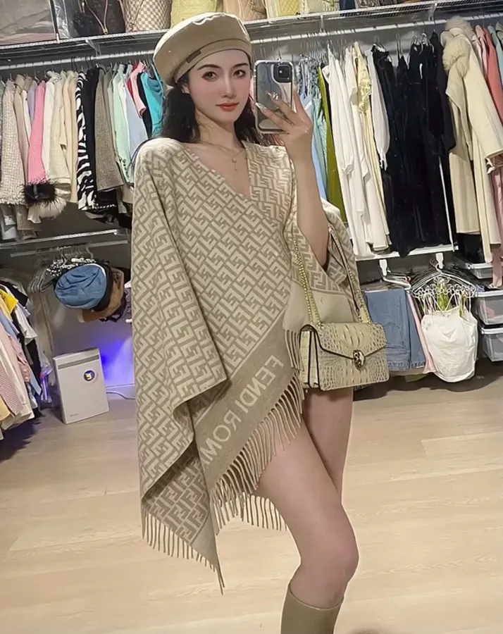 FF Letter Element Wool Cape by F