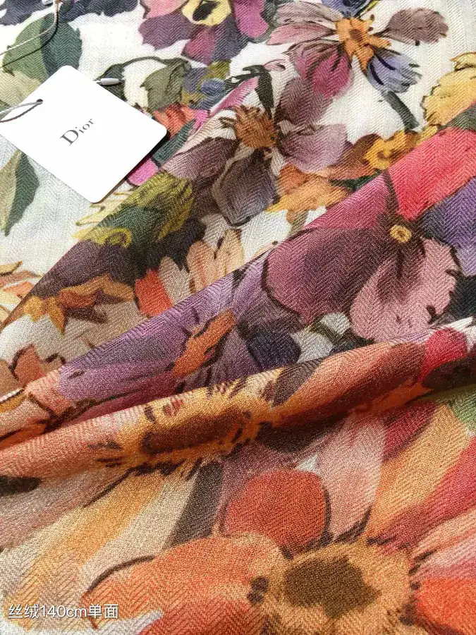 Original D Home 140cm Velvet Scarf with 4 Saisons Été Soleil Print