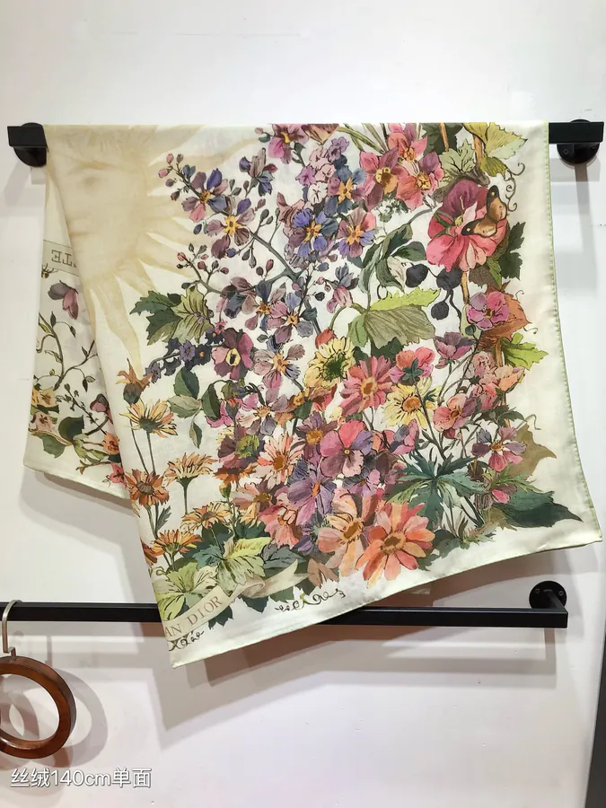 Original D Home 140cm Velvet Scarf with 4 Saisons Été Soleil Print