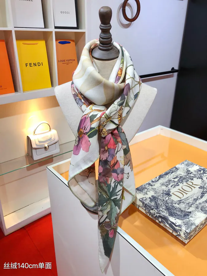 Original D Home 140cm Velvet Scarf with 4 Saisons Été Soleil Print