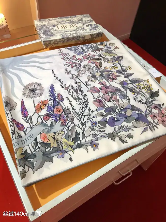 Original D Home 140cm Velvet Scarf with 4 Saisons Été Soleil Print