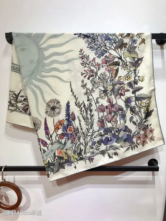 Original D Home 140cm Velvet Scarf with 4 Saisons Été Soleil Print