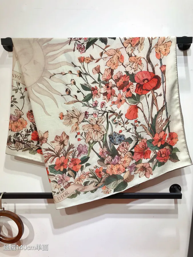 Original D Home 140cm Velvet Scarf with 4 Saisons Été Soleil Print