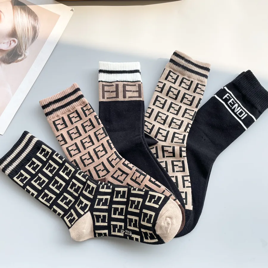 P45 Pack of Five · Classic Double F Logo Socks