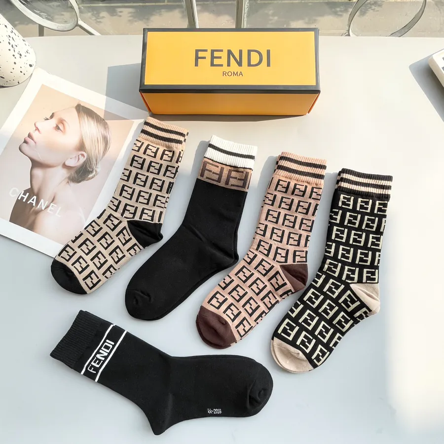 P45 Pack of Five · Classic Double F Logo Socks
