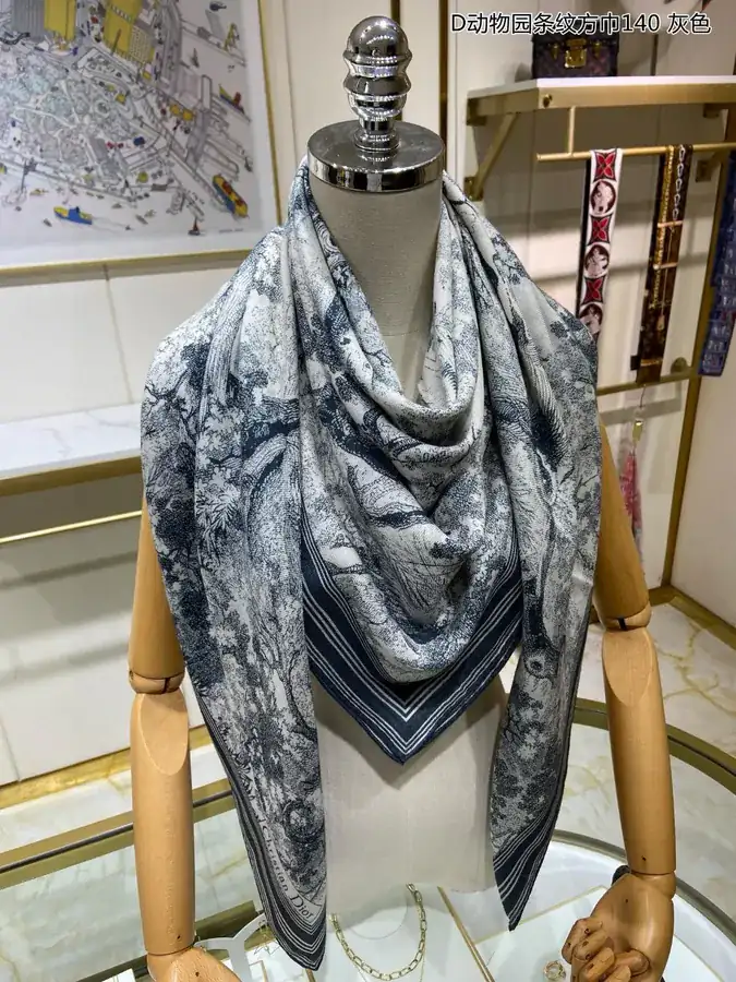 D Animal Stripe Scarf 140cm
