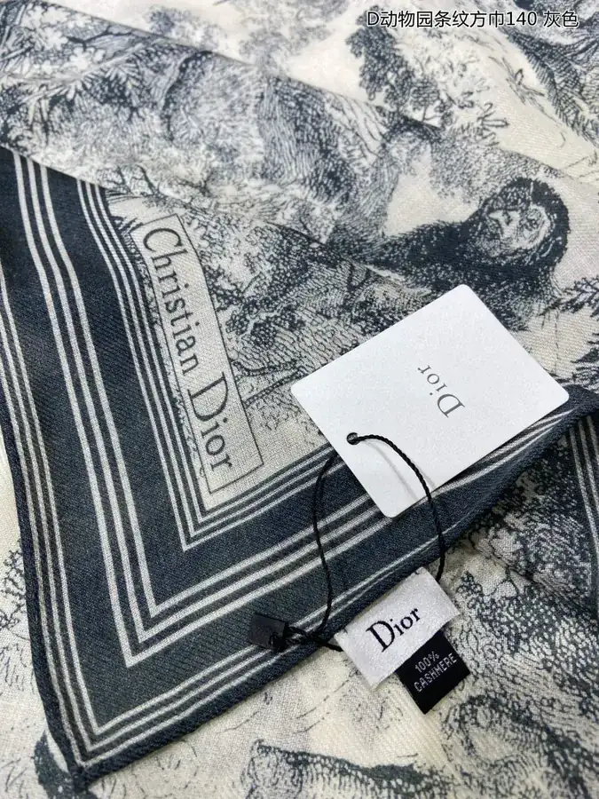 D Animal Stripe Scarf 140cm