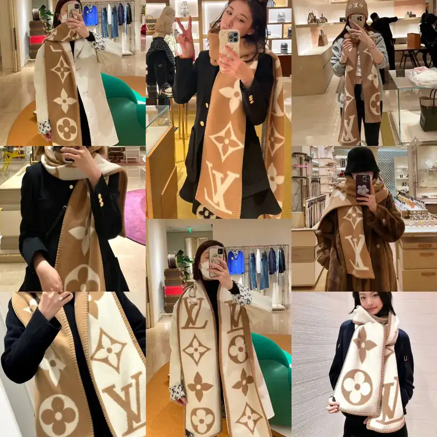 Luxury Monogram Print Double Sided Scarf