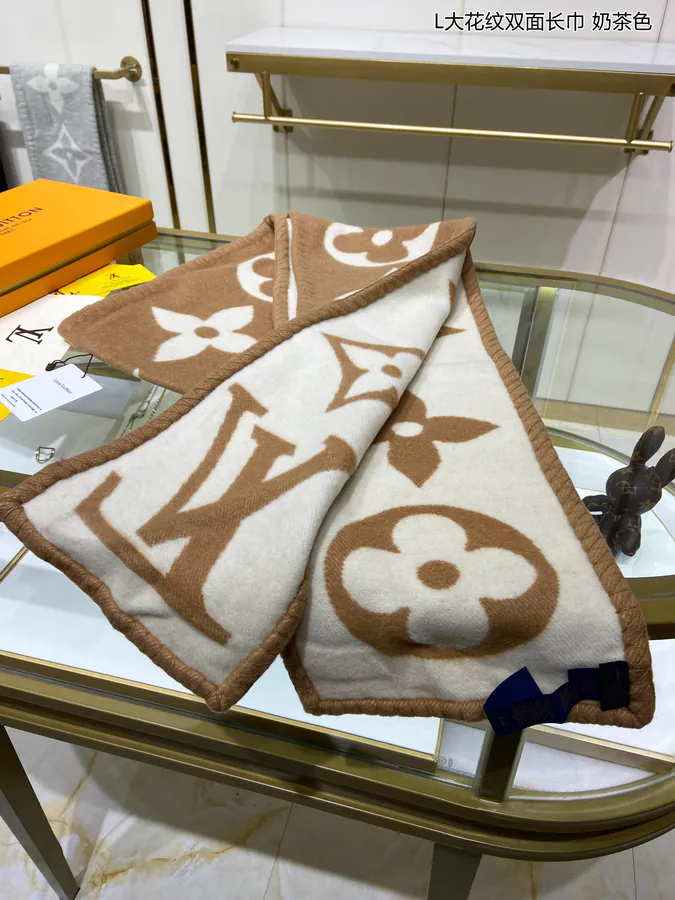 Luxury Monogram Print Double Sided Scarf