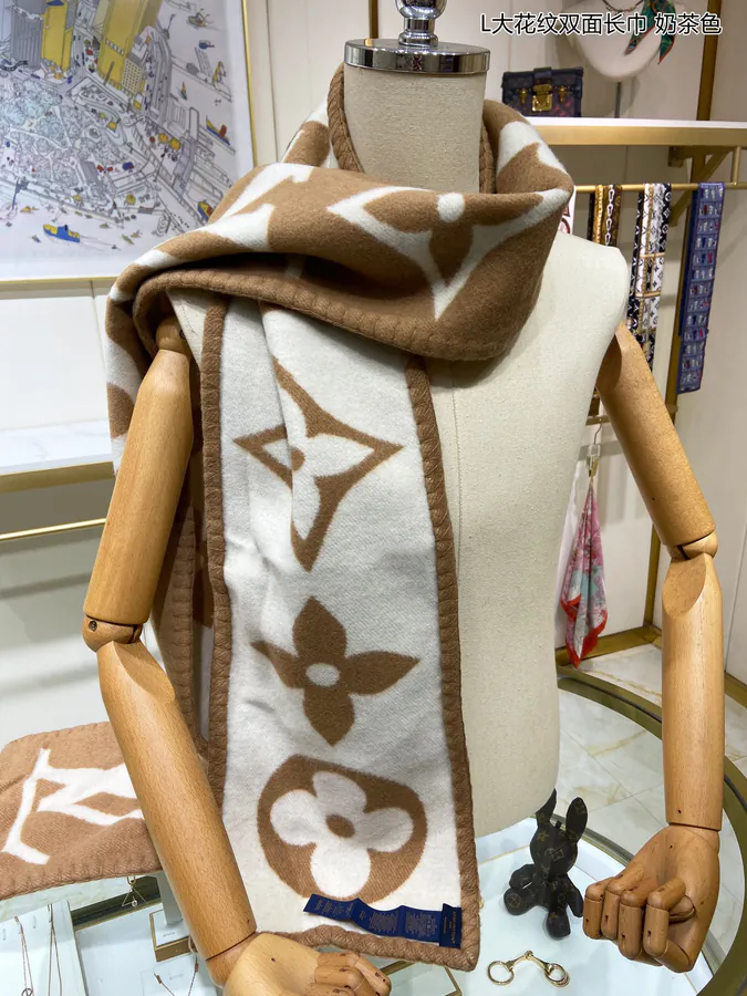 Luxury Monogram Print Double Sided Scarf