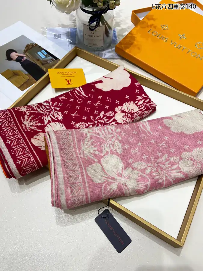 L Floral Symphony 140cm Square Scarf