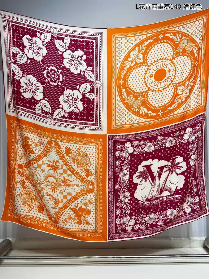 L Floral Symphony 140cm Square Scarf