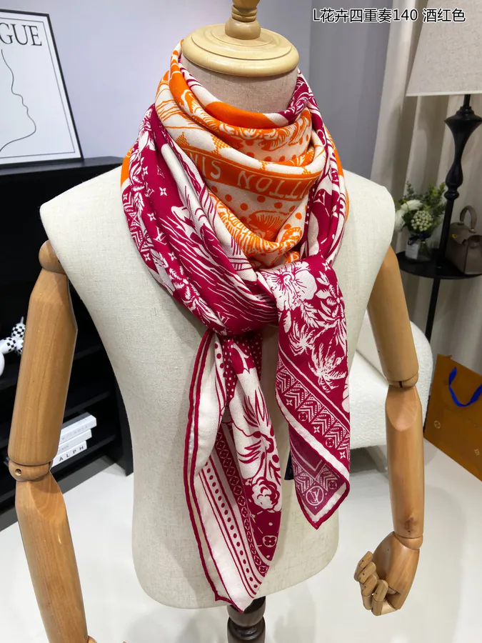 L Floral Symphony 140cm Square Scarf