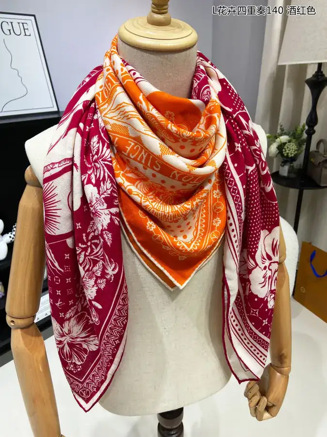 L Floral Symphony 140cm Square Scarf